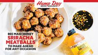 Honey-siracha turkey meatballs from BeeMaid Honey
