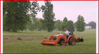 Kubota tractor near garden