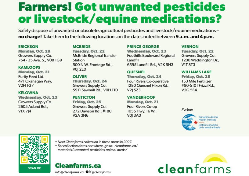 Cleanfarms Colleciton Days - British Columbia